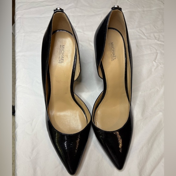 Michael Kors Nathalie Flex High Heel Pump Pointy Toe Dress Black Patent - Picture 1 of 8